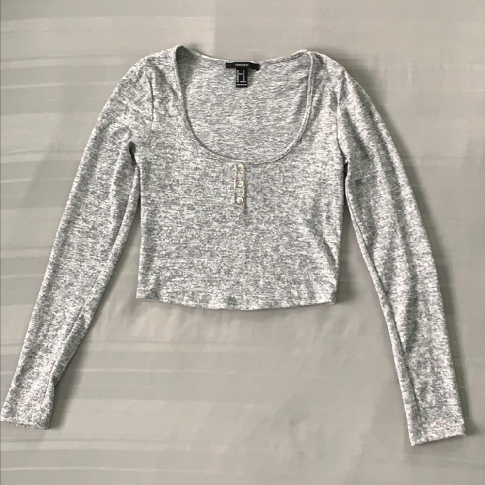 FOREVER 21 Grey Crop, Size Small